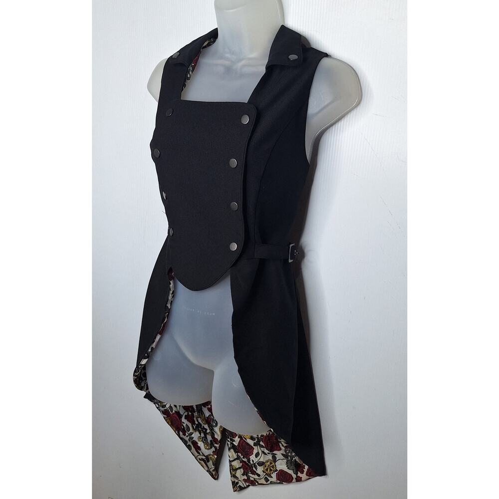 Hot Topic Snap Split-Back Long Vest Waistcoat L S… - image 4
